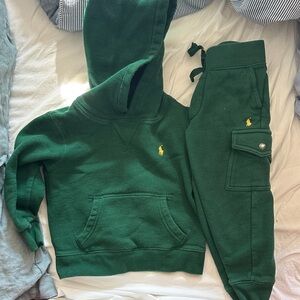 NWOT Ralph Lauren Kids Dark Green Hoodie & Joggers Set 3T